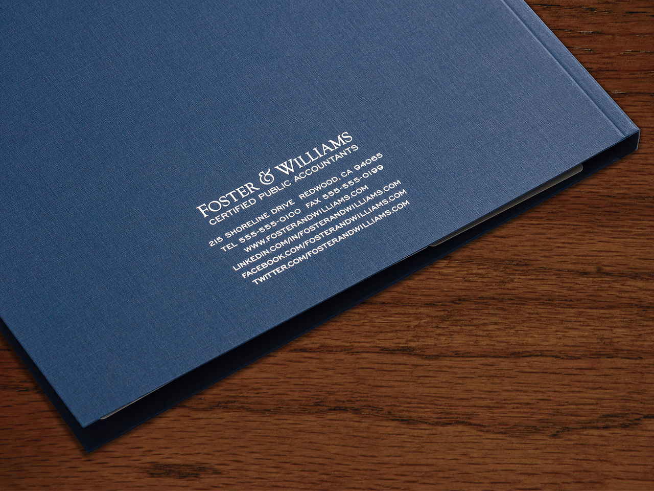 Branded Folders with Back Cover Imprinting Example