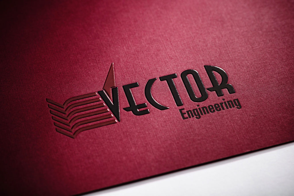 burgundy pocket folder with black foil stamping