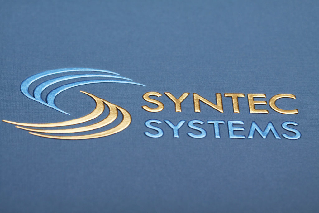 blue tax folder with logo