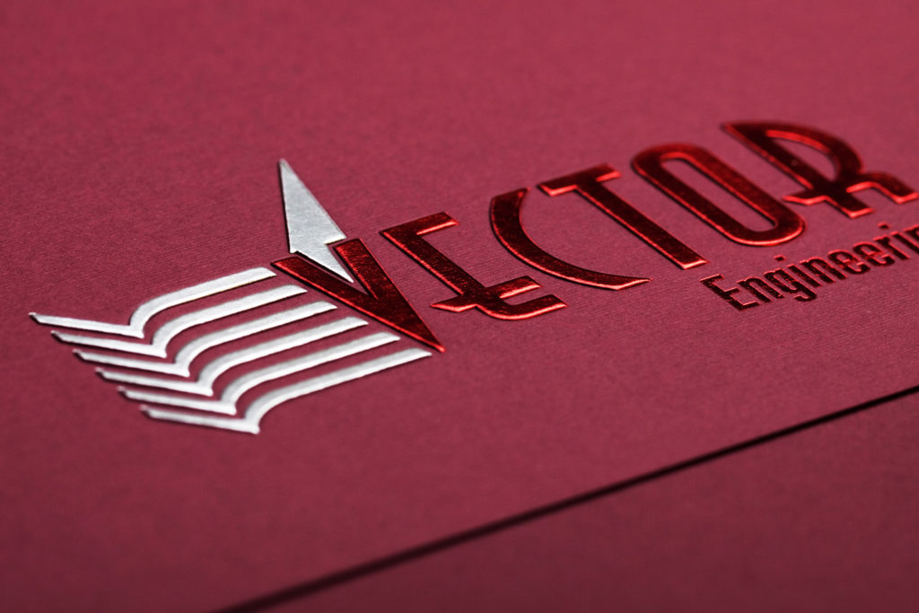 foil stamped burgundy folder