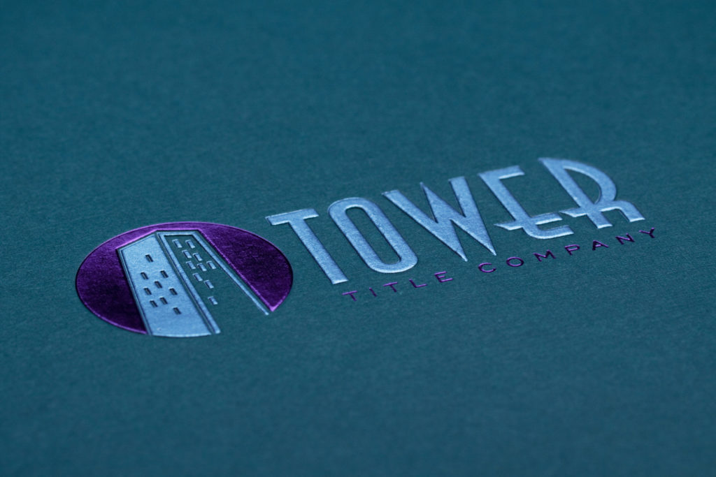 Title company folder with logo