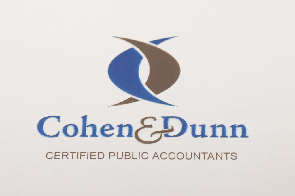 Tax folder with custom printed logo