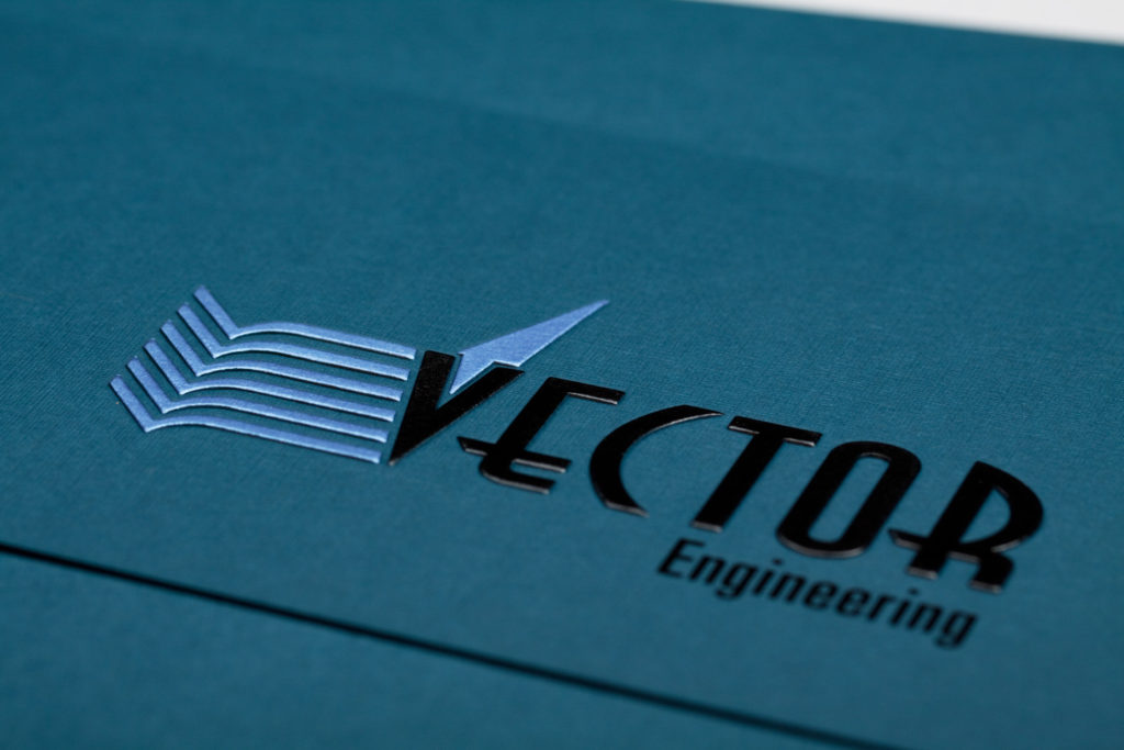 custom imprinted blue folder