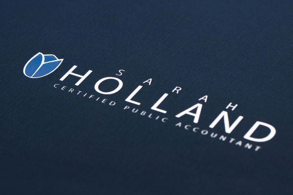 Navy Tax Folder with logo